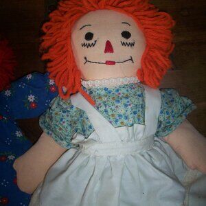2 Vintage 12" Raggedy Ann Dolls 1987, Doll with a Heart PLAYSKOOL #70101